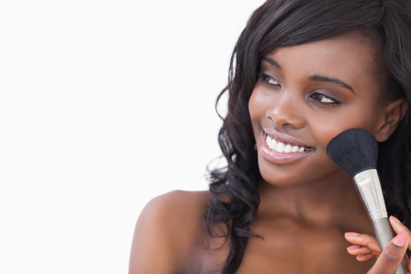 Smiling Black Woman Makeup Blush Natural Beauty
