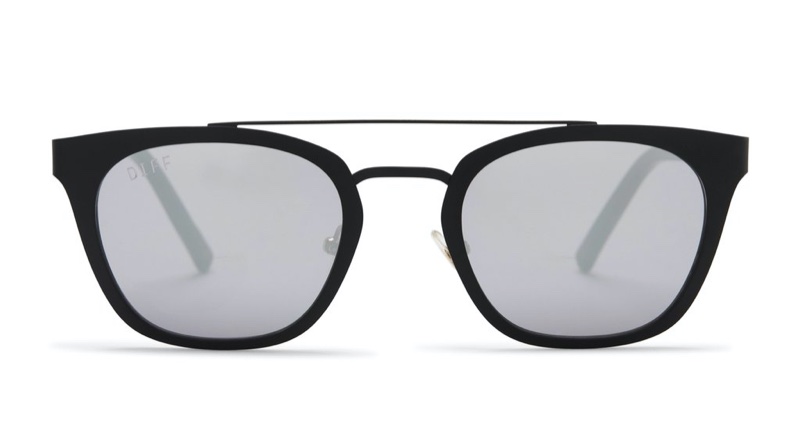 Uncommon James x DIFF Sunglasses in Black with Grey Mirror Lenses $85