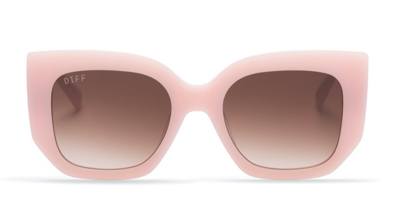 Uncommon James x DIFF Sunglasses in Cream Pink with Brown Gradient Lenses $85