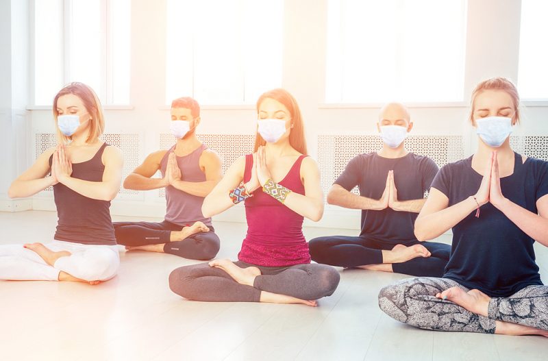 Yoga Class Wearing Masks