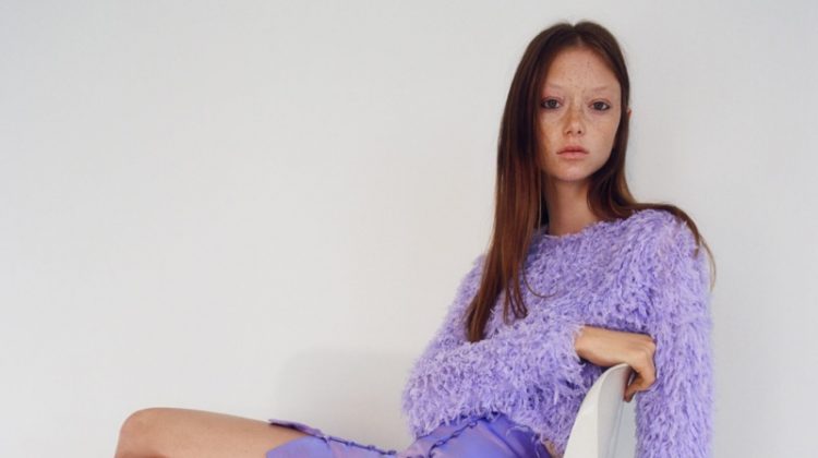 Sara Grace Wallerstedt Models Zara's 90s Inspired Knitwear
