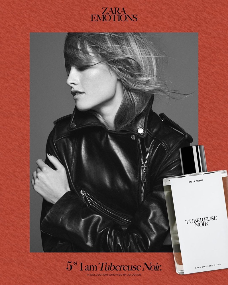 Klara Kristin poses for Zara Emotions fragrance campaign.