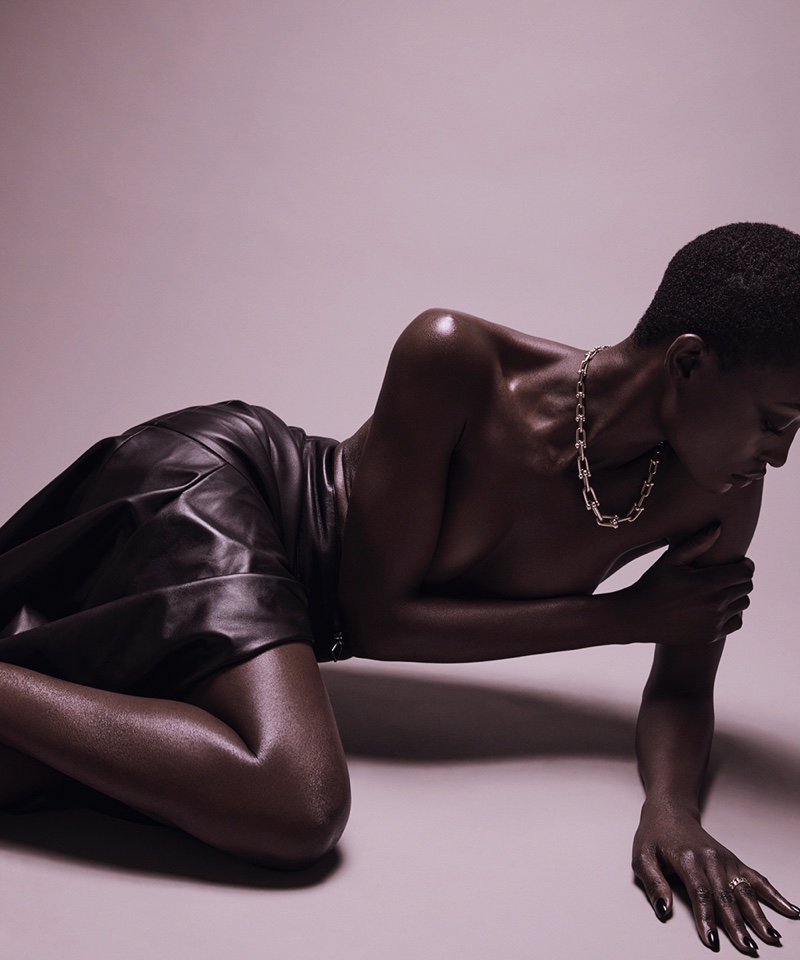 Alicia Burke Models Sultry Leather Outfits for DuJour