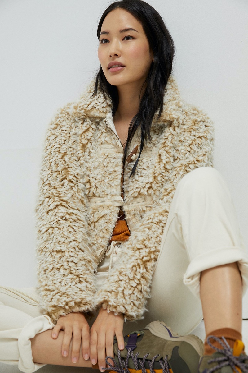 Anthropologie Brenna Faux Fur Coat in Taupe $168