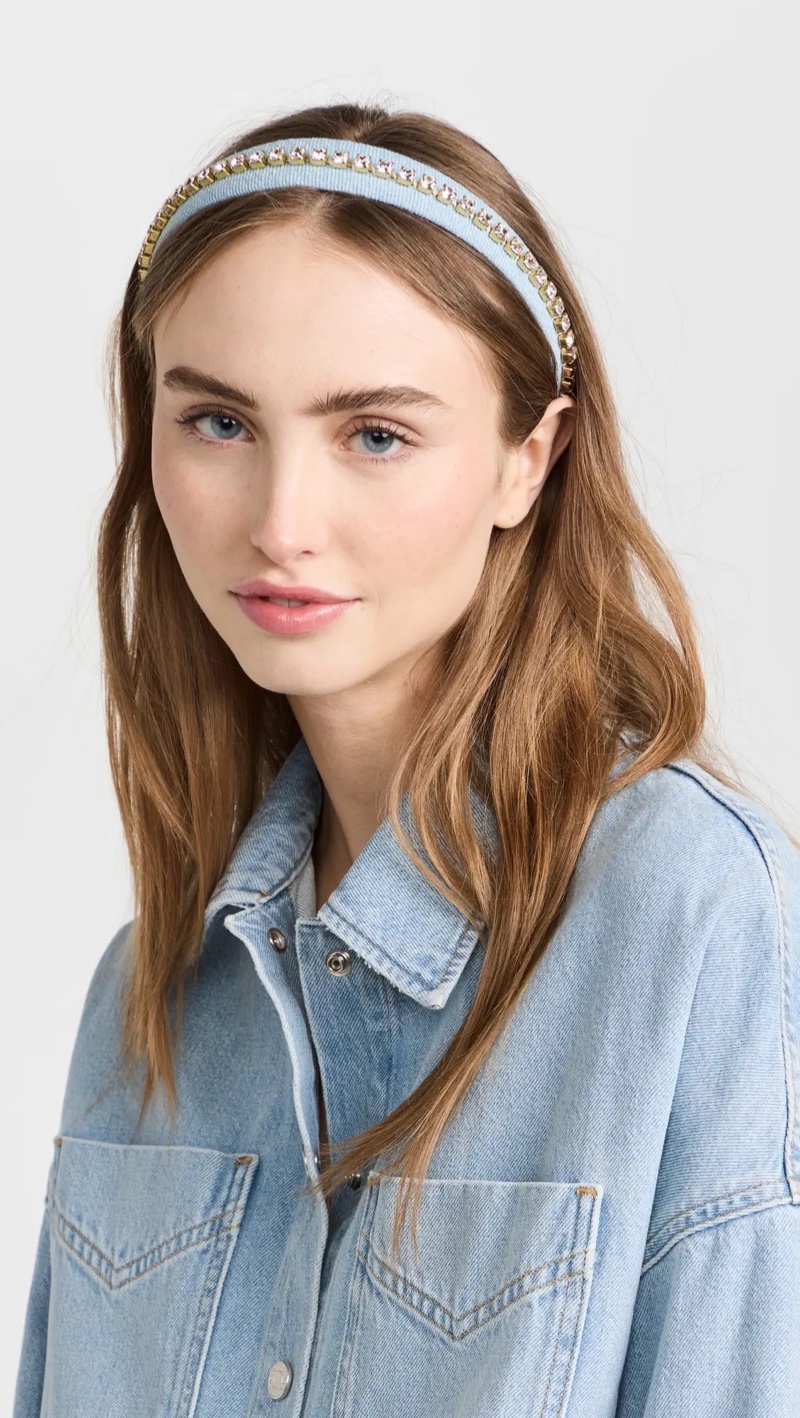 Denim Crystal How Wear Headband