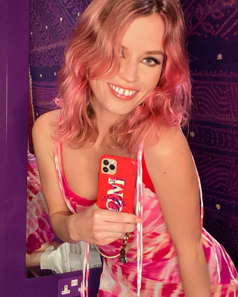 Georgia May Jagger poses as Cheshire the Cat for CHAOS x Disney Classics.