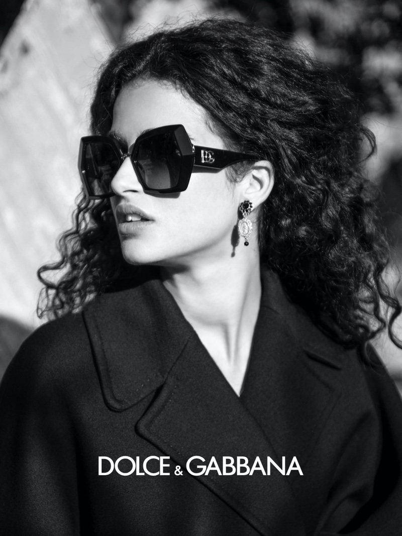 Chiara Scelsi fronts Dolce & Gabbana eyewear fall-winter 2020 campaign.