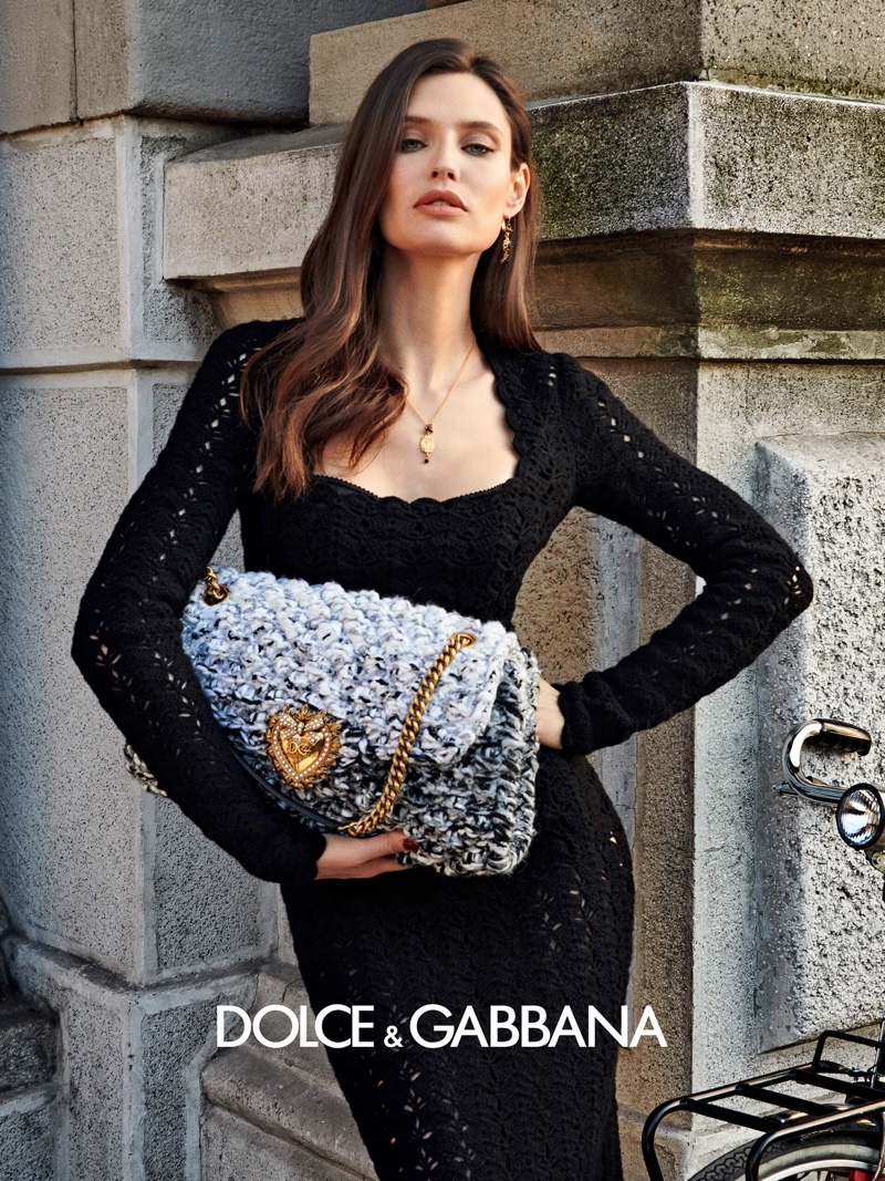 Bianca Balti poses for Dolce & Gabbana fall 2020 campaign.