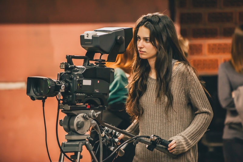 Female Video Film Camera Sweater Set