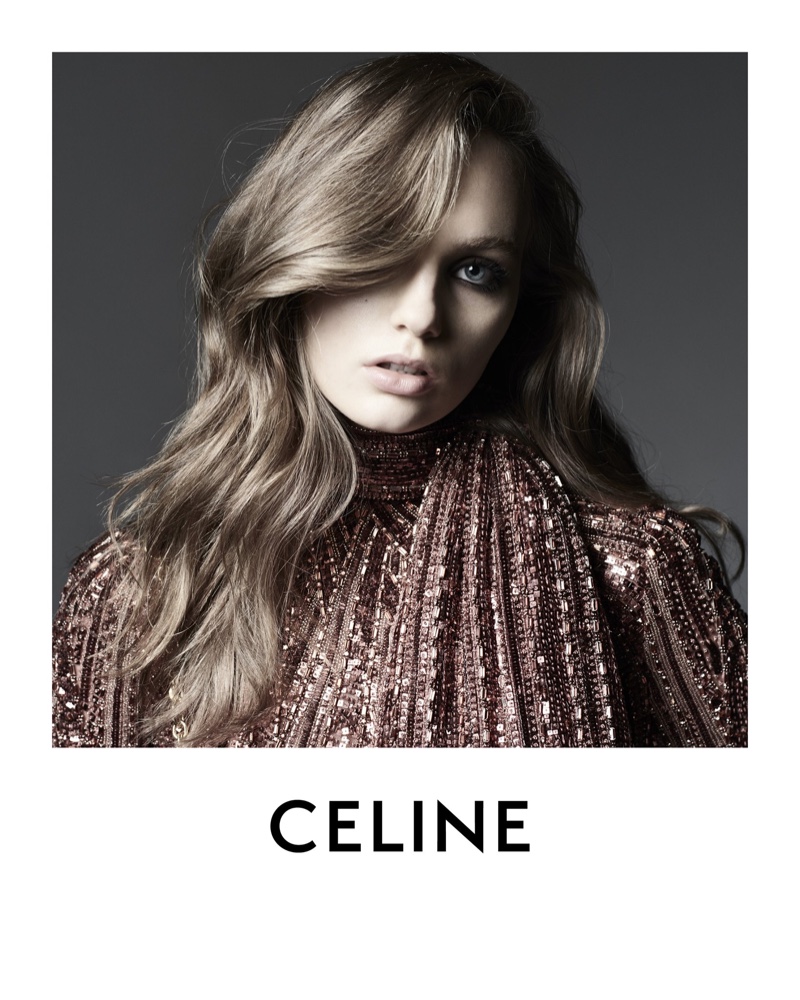 Shining in sequins, Fran Summers fronts Celine winter 2020 campaign - part 2.