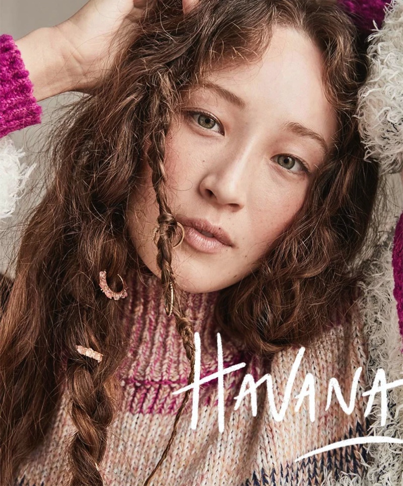 Havana Liu appears in Free People fall 2020 catalog.