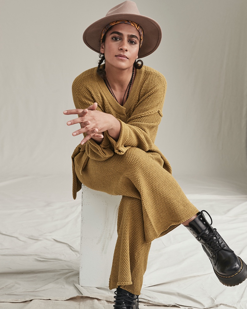 Madame Gandhi appears in Free People The Creative Spirit fall 2020 catalog.