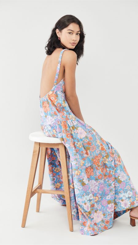 Free People Park Slope Maxi Dress in Bluebell Combo $148
