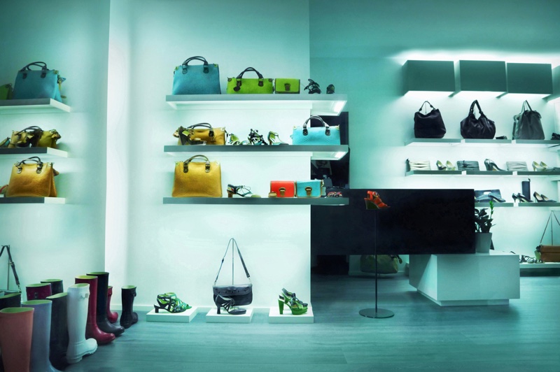 Interior Fashion Store Bags Shoes Display