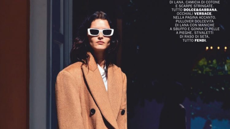 Katlin Aas Poses in Statement Styles for Marie Claire Italy