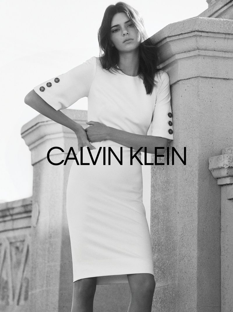 Posing in black and white, Kendall Jenner fronts Calvin Klein fall-winter 2020 campaign.