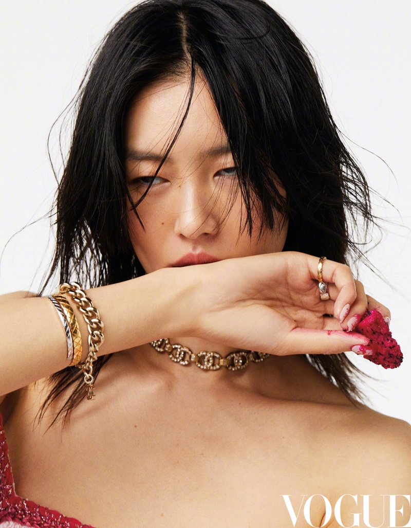 Liu Wen Poses in Statement Styles for Vogue China
