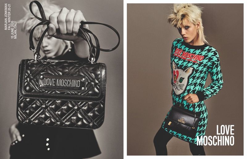 Marjan Jonkman fronts Love Moschino fall-winter 2020 campaign.