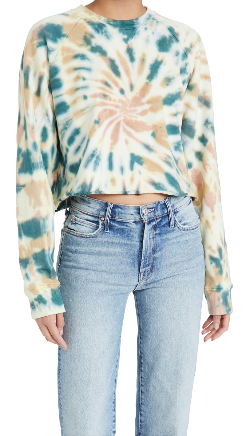 MOTHER The Loafer Crop Fray Sweatshirt $148