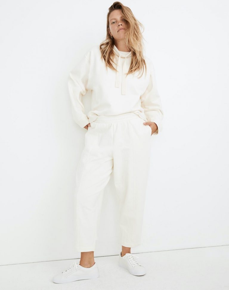 cream colored sweatpants
