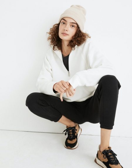 Madewell Unveils New Lounge-Worthy Line, MWL MWL Zip-Front Mockneck Sweatshirt $69.50