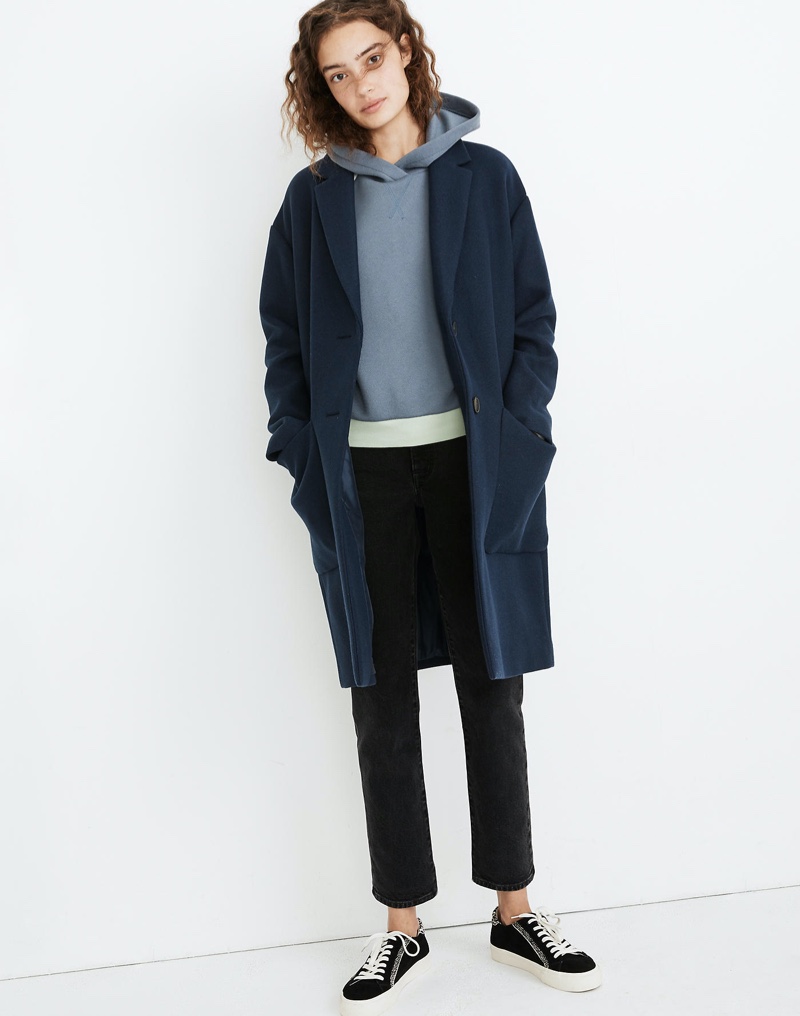 Madewell Elmcourt Coat in Insuluxe Fabric   - Deep Navy $268