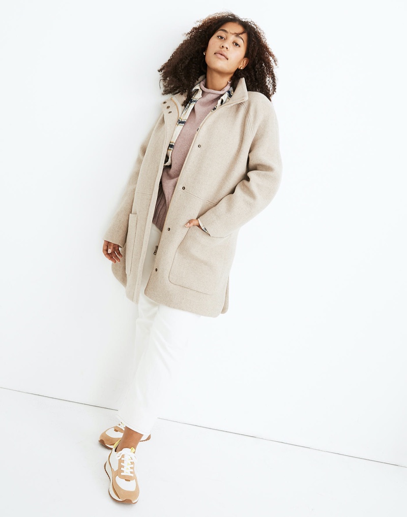 Madewell Estate Cocoon Coat in Insuluxe Fabric - Light Oatmeal Melange $328