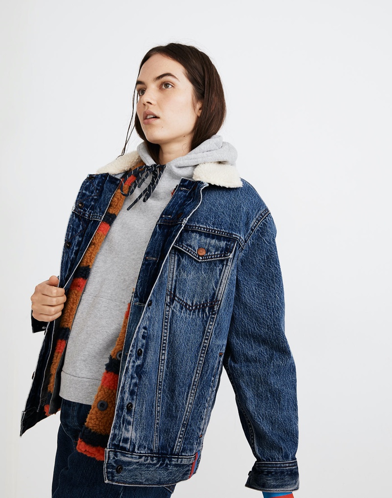 Madewell x Kule Sherpa-Lined Oversized Jean Jacket $198