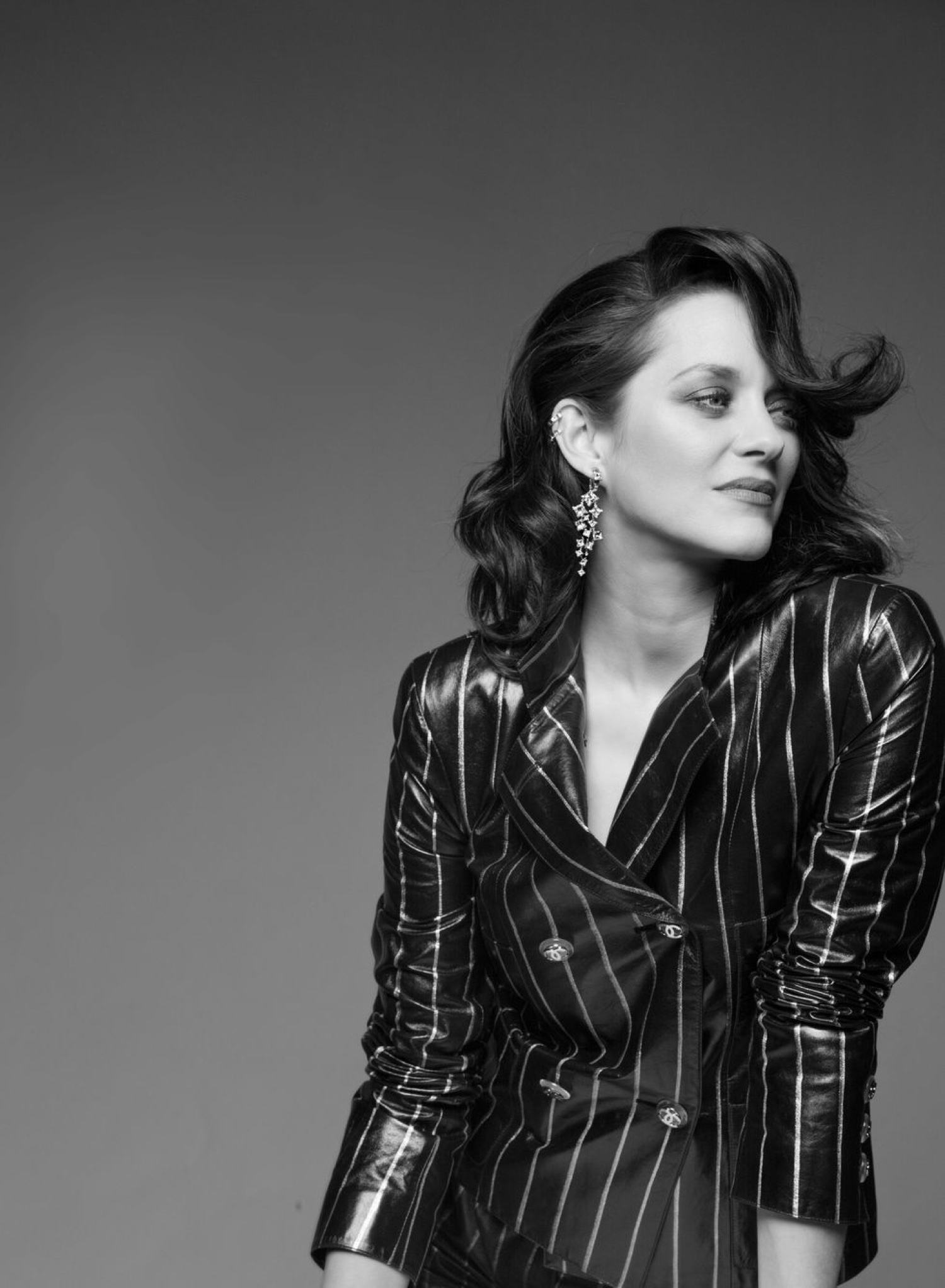 Marion Cotillard poses for Chopard Ice Cube jewelry campaign.