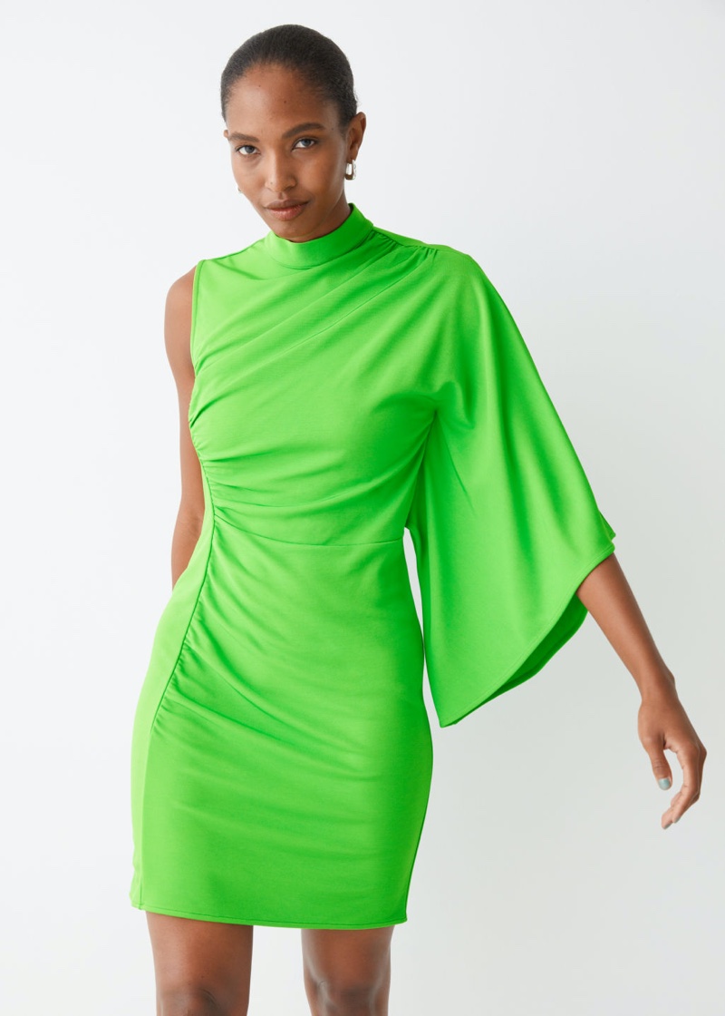 & Other Stories Draped One-Sleeve Mini Dress $119