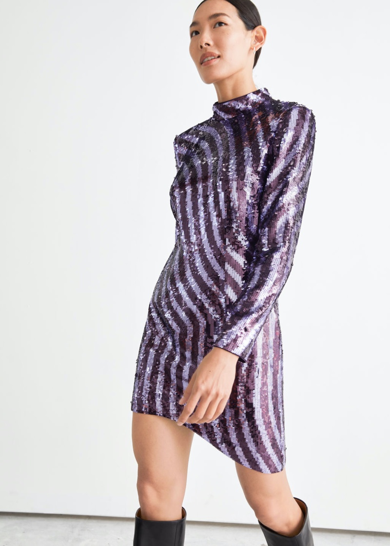 & Other Stories Fitted Sequin Mini Dress $179