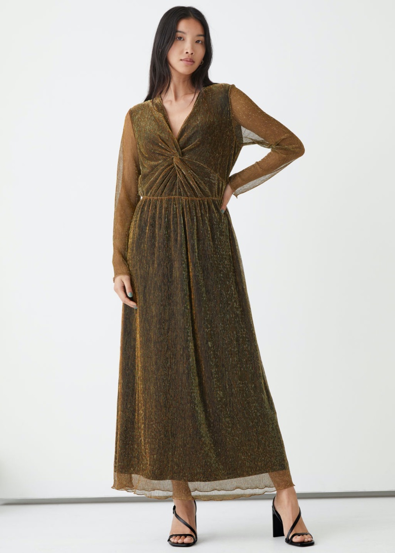 & Other Stories Glitter Midi Dress $119