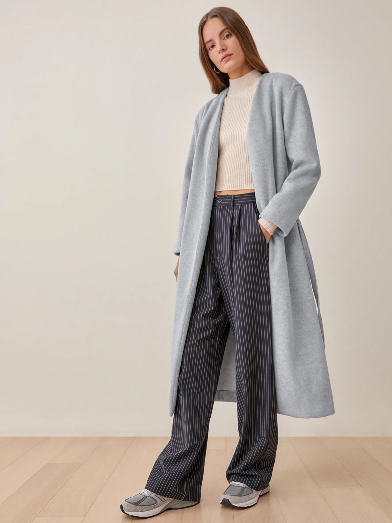 Reformation Carly Coat in Grey $288