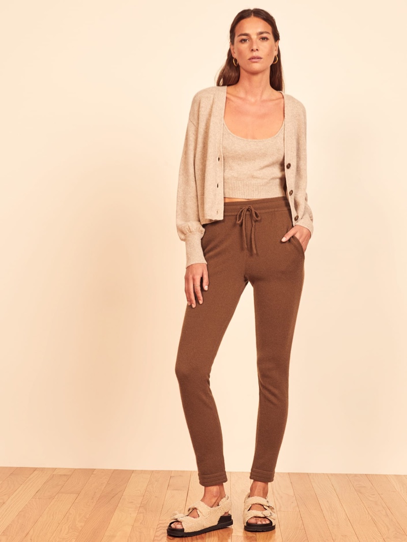 Reformation Cashmere Sweatpant in Cinnamon $178