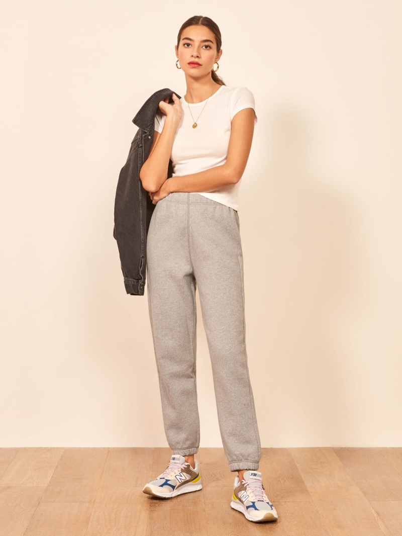 Reformation Classic Sweatpant in Heather Grey $68