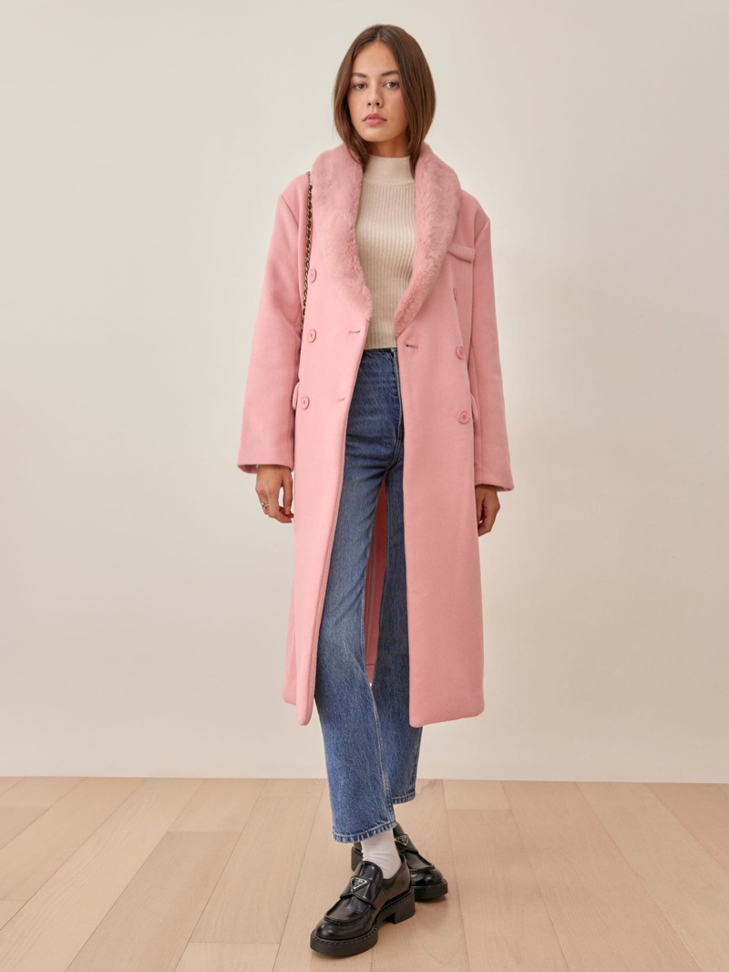 Reformation Lester Coat in Pink $348