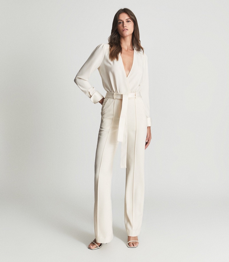 Reiss Luka Tux Jumpsuit Ivory $450