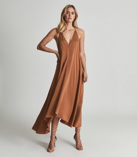 Make An Entrance in REISS' Elegant Party Dresses Reiss Mabel Plunge Neck Maxi Dress $375