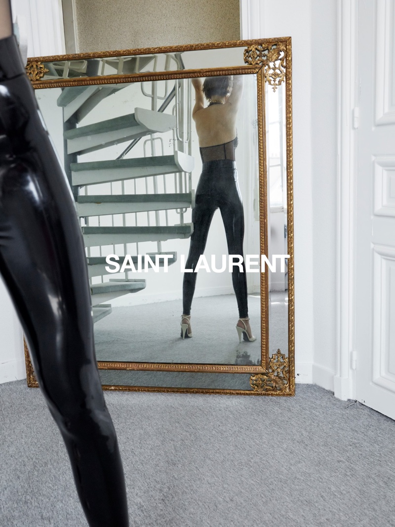 Freja Beha Erichsen appears in Saint Laurent winter 2020 campaign.