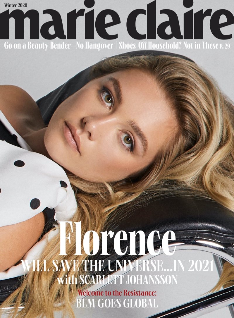 Florence Pugh on Marie Claire US Winter 2020 Cover.