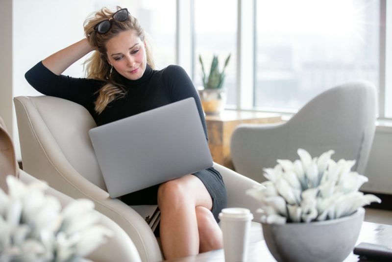 Stylish Woman on Laptop