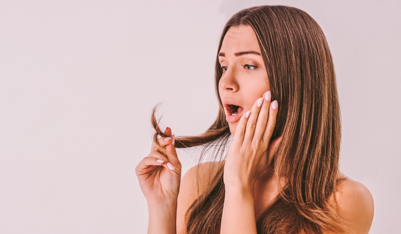 Woman Long Hair Frustrated Split Ends