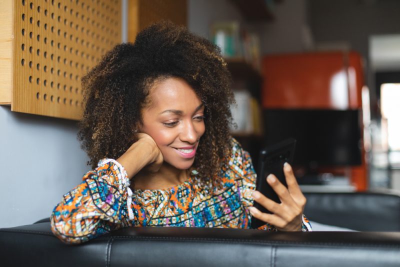 Woman Looking at Phone