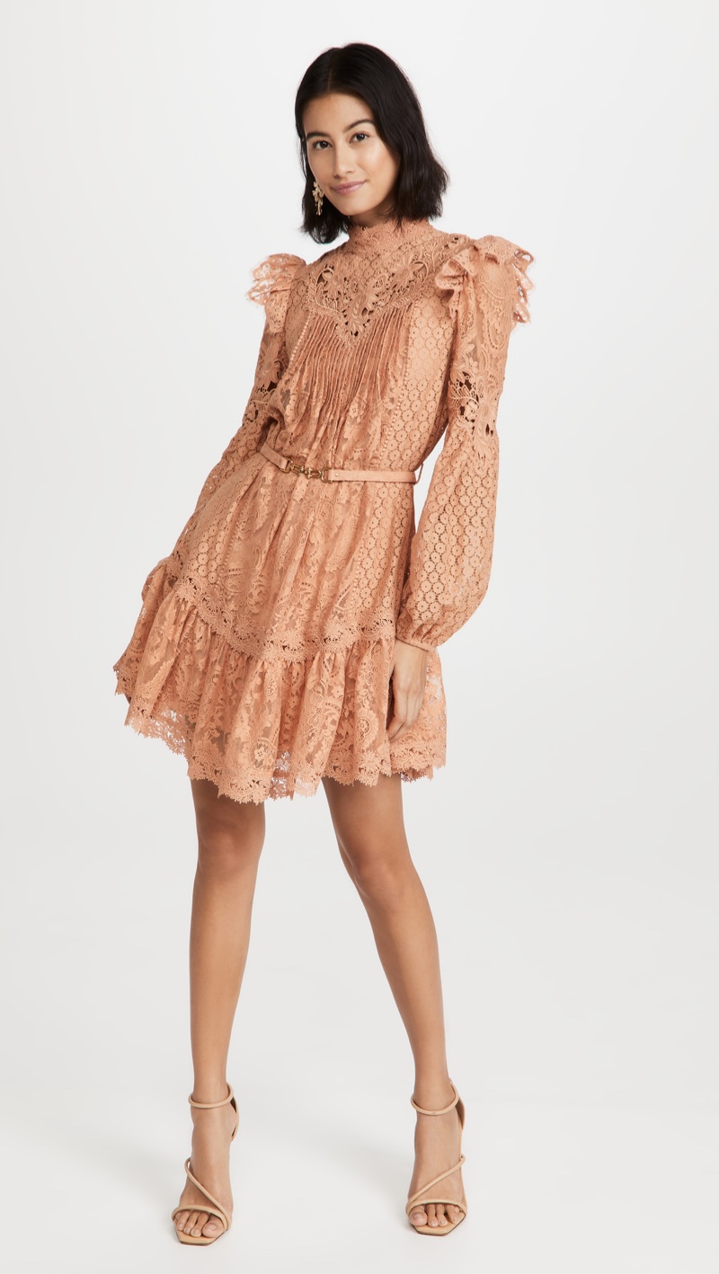 Zimmermann Concert Textured Lace Mini Dress $895