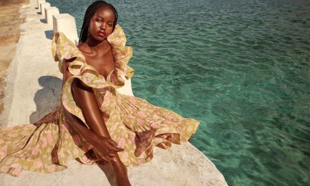 Adut Akech Soaks Up the Sun in Zimmermann Resort 2021 Campaign Adut Akech poses for Zimmermann resort 2021 campaign.