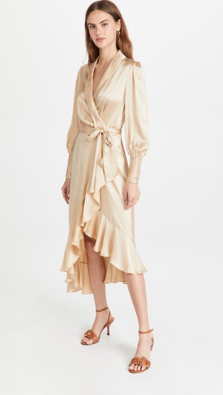 Autumn Romance: See Zimmermann's Fall Designs Zimmermann Silk Wrap Midi Dress $650