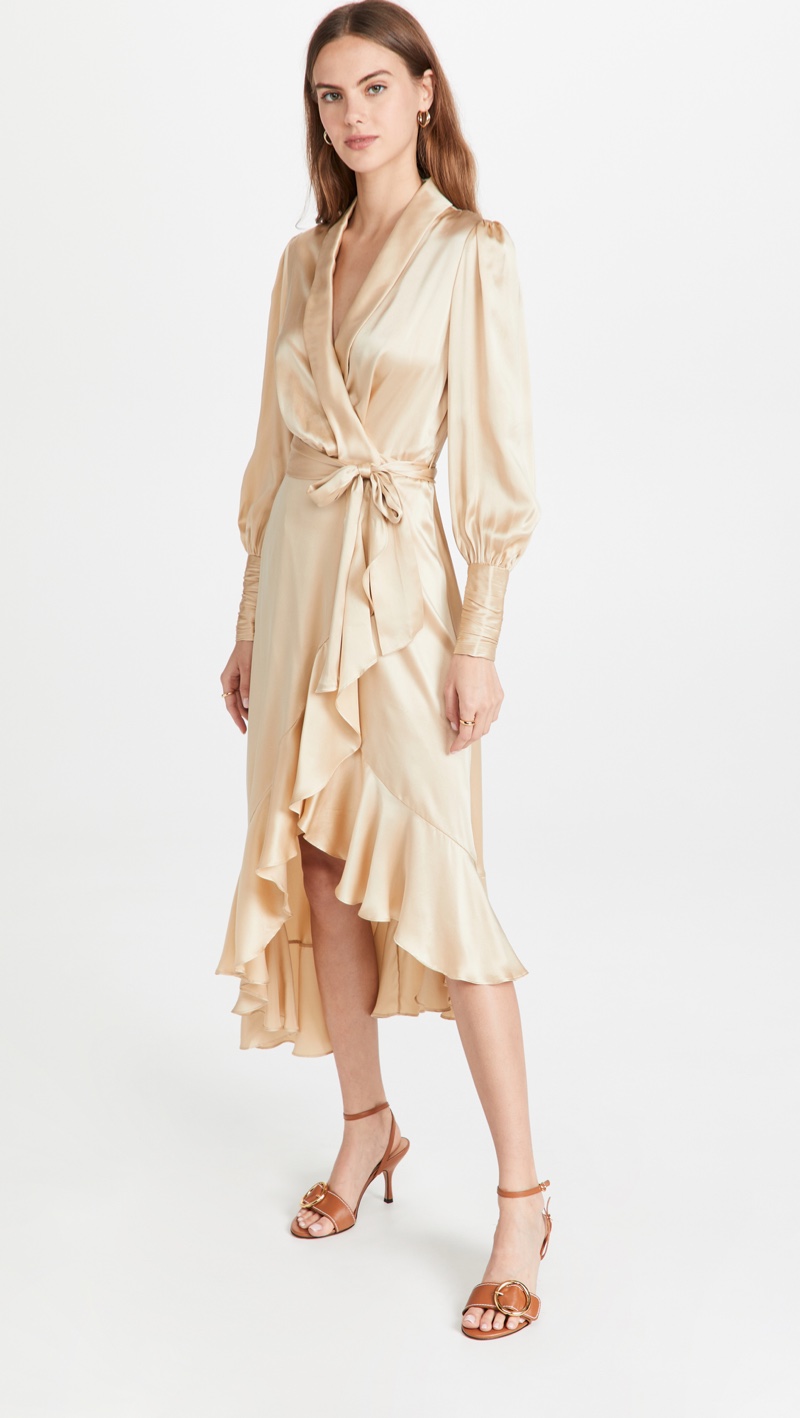 Zimmermann Silk Wrap Midi Dress $650