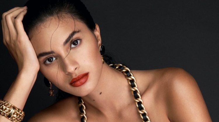 Aira Ferreira Charms in Chanel Beauty for Harper’s Bazaar Brazil