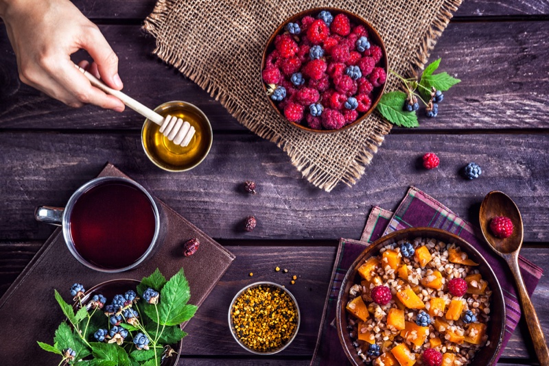 Breakfast Oatmeal Porridge Fruit Healthy food