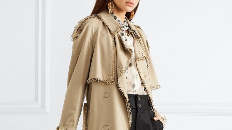 Burberry Embellished Cotton Gabardine Trench Coat $4,740 (previously $7,900)